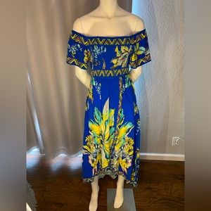 Floral pattern short in front long in back maxi dress